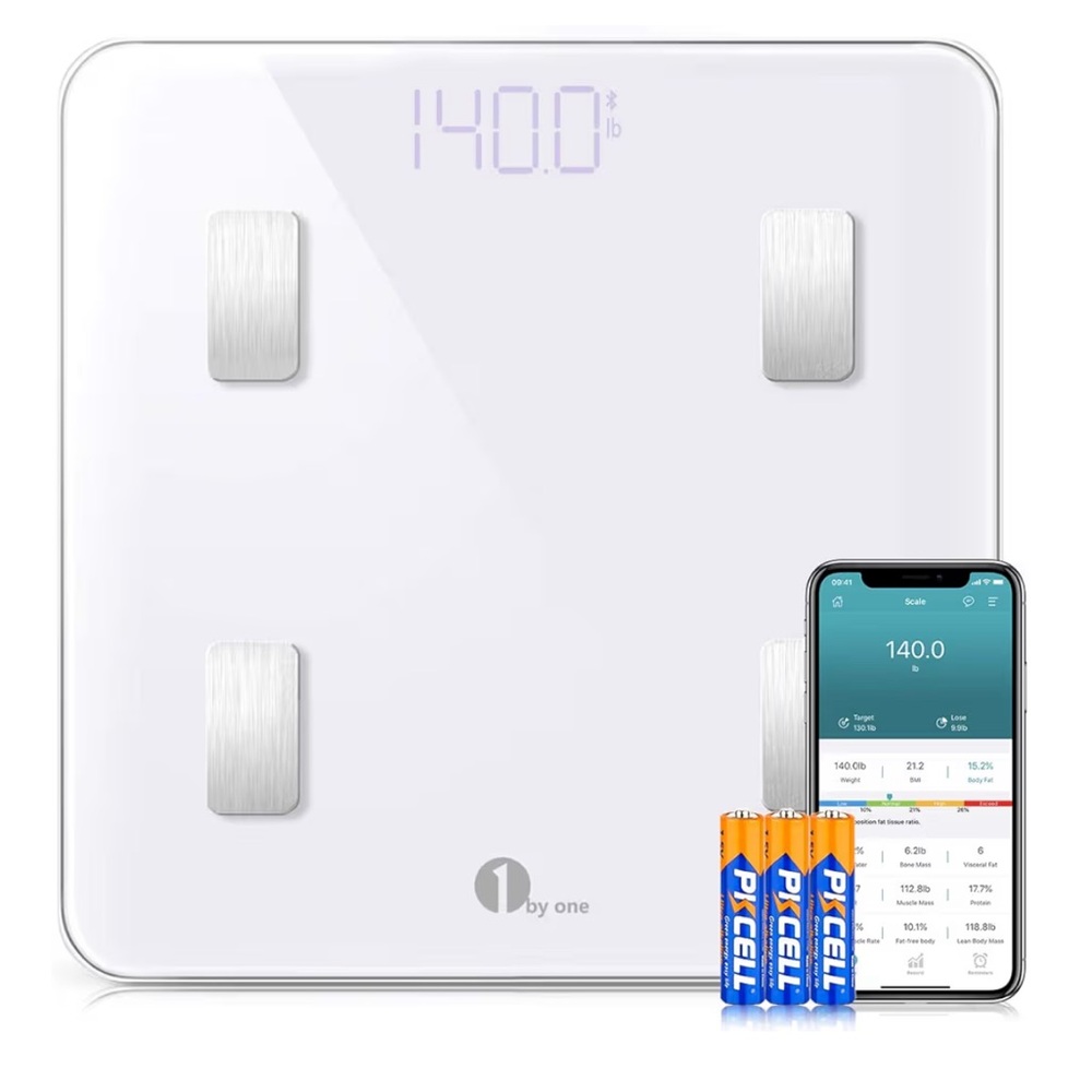 1 BY ONE Smart Body Fat Scales, White